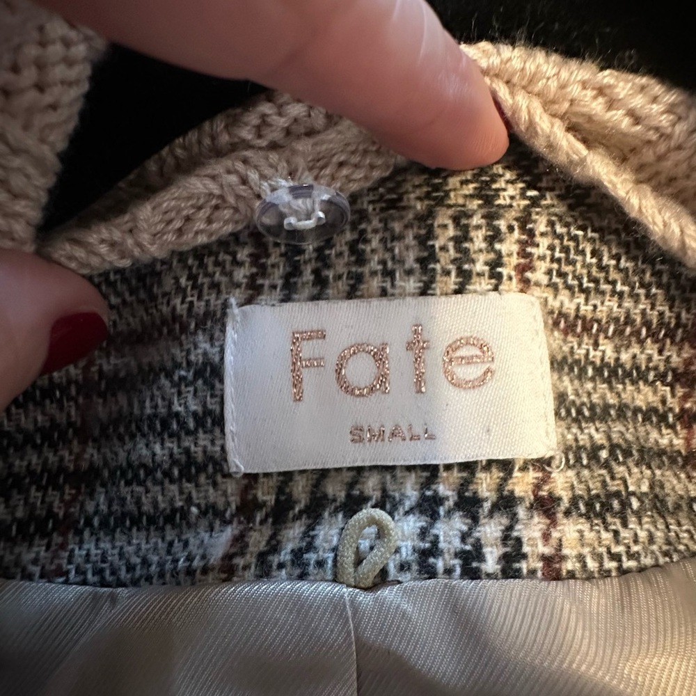 Fate Plaid Blazer with Removable Sweater Dickie Insert and Cuffs Size Small - Picture 6 of 10